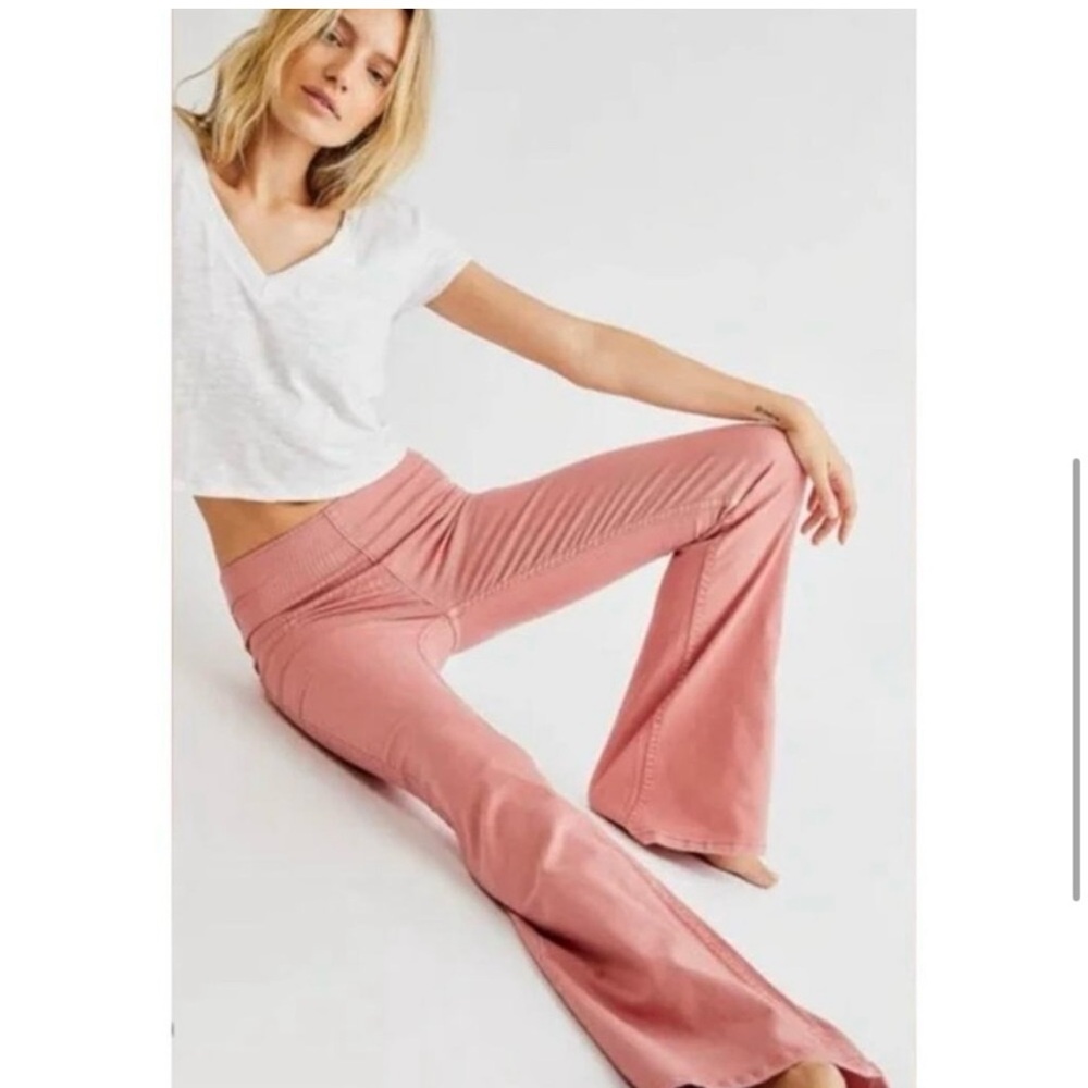 Free People Pink Flared Jeans